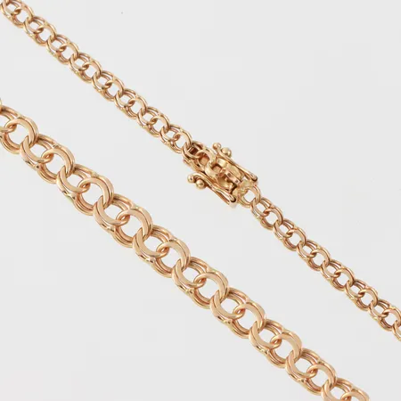 Collier Bismarck, N S E Guldvaru Aktiebolag Köping, längd ca 44 cm, bredd 3.4-6 mm, 18k. Vikt: 12,4 g