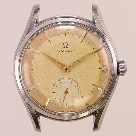 Herrur Omega, 35mm, stål, manuell, ref:2891-1, Cal.267, verknr:15236186, originalkrons, plexiglas ej original.
