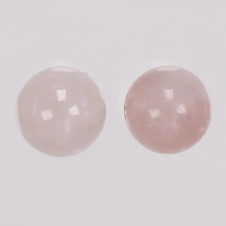Ett par örhängen, rosenkvarts, 7mm, gulmetall