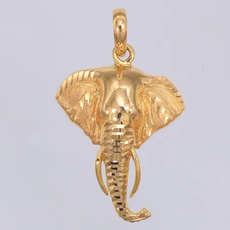 Hänge, elefant, 40mm, hål på snabeln, 18K Vikt: 4,9 g
