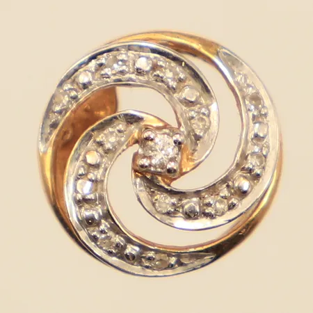 Hänge, diamanter 1xca0,01ct 12xca0,005ct, Ø10,8mm, GHA, 18K Vikt: 1,2 g