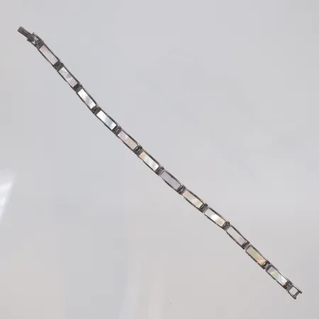 Armband med pärlemo 18cm bredd 5mm silver 925/1000 Vikt: 13,4 g