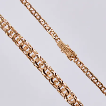Collier doserad Bismarck, Guldvaruaktiebolaget G. Dahlgren & Co Ab 1969, längd ca 42,5cm, bredd ca 4-8mm, 18K Vikt: 15,5 g