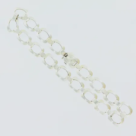 Collier, 39cm, bredd 14mm, VJ/Victor Janson Guldvaru AB, Lindesberg, år 1967, säkerhetskedja defekt, 830/1000 silver  Vikt: 50,5 g