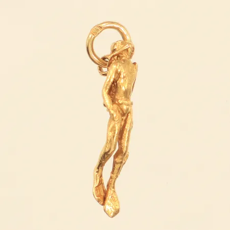 Hänge dykare, ca 22mm, bredd ca 5mm, 18K Vikt: 1,5 g