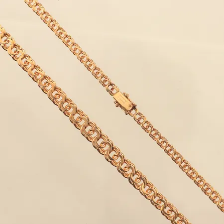 Collier doserad Bismarck, längd 45,5cm, bredd 4,6-8mm, BEH Bengt Hallberg Guldsmeds AB Köping 1964, 18K  Vikt: 29,3 g