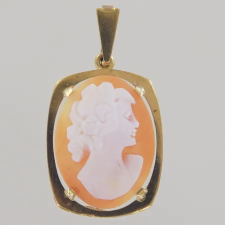 Hänge/brosch camé L 3,2cm B 1,8 cm, 18k Vikt: 2,6 g