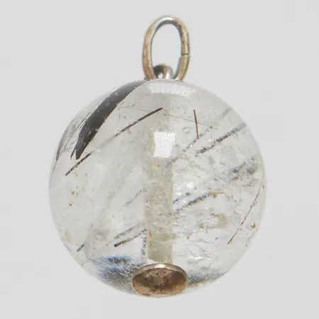 Hänge, turmalinkvarts, längd ca 22mm inkl ögla, bredd 15,5mm, silver, bruttovikt: 5,5g Vikt: 5,5 g