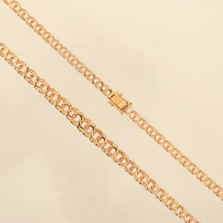 Collier doserad Bismarck, ca 46,5cm, bredd ca 4,5-8mm, Clareus Guldsmeds Ab, 18K Vikt: 20,7 g