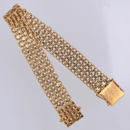 Armband, X-länk, 18,5cm, bredd 14mm, Ädelsmycken år 1964, 18K Vikt: 25,9 g