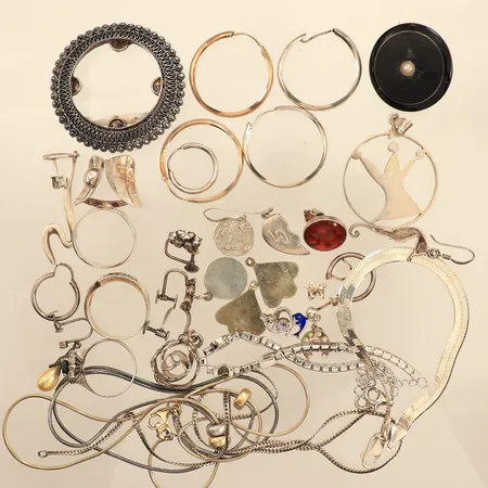 Diverse silver, defekt, udda, 96,2g, silver