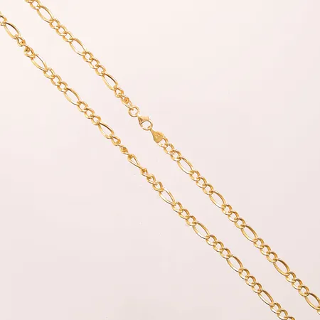 Kedja, Figaro, 55,5cm, bredd: 3,9mm, 21K, 10,2g.