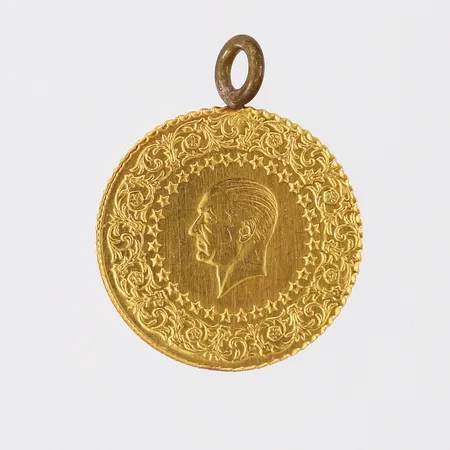 Mynt, Ataturk, 1995, Ø17,9mm, ögla ej guld, 22K bruttovikt 1,8g 