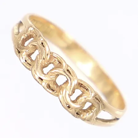 Ring, Bismarck, stl 19¾, bredd 2-5mm, slitage, 18K Vikt: 2,2 g