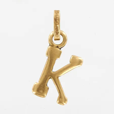 Hänge, bokstaven K, 10x18mm, GHA, 18K Vikt: 0,8 g