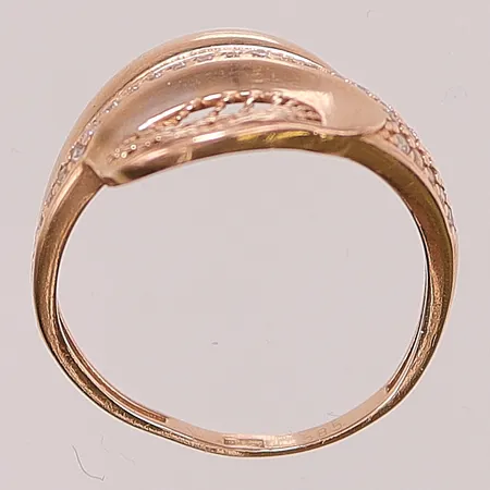 Ring, Ø17¾, bredd:15mm, skev, 14K 2,7g.