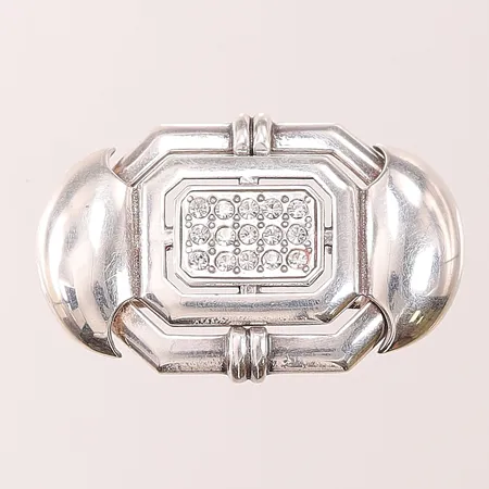 Brosch, vita stenar, 37x24mm, 925/1000 silver, 10,1g.