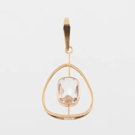 Hänge med sten, K&EC Göteborg, höjd med ögla 5 cm, 18k. Vikt: 4,3 g
