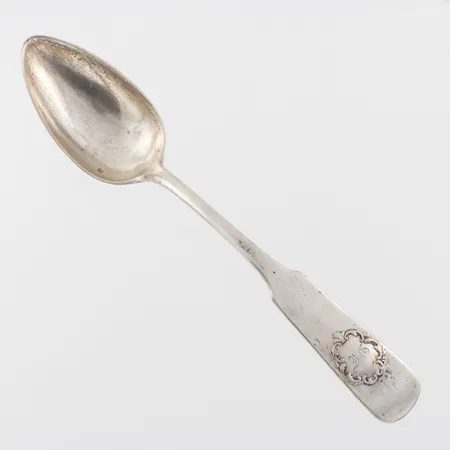 Matsked, Ryska stämplar, längd ca 22 cm, silver. Vikt: 70,2 g