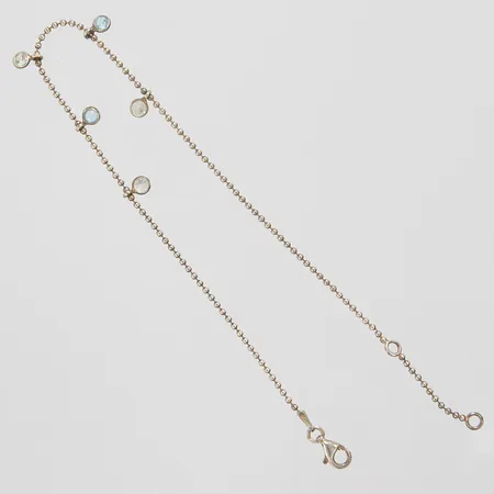Vristlänk, stenar, längd ca 22,5-25cm, bredd 1,5-6mm, 925/1000 silver Vikt: 2,6 g