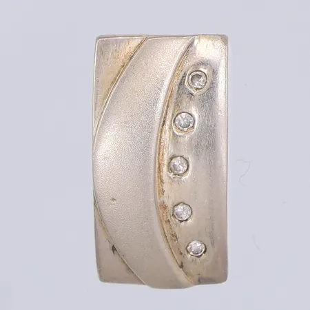 Hänge, vita stenar, 18mm, Guldfynd, 925/1000 silver Vikt: 3,1 g