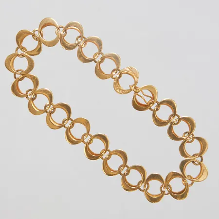 Armband, längd ca 19,8cm, bredd 12mm, Theresia Hvorslev, Alton, Falköping, år 1971, 18K Vikt: 16,1 g