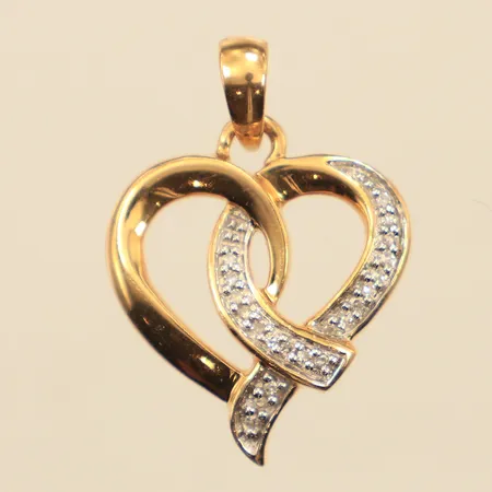 Hänge hjärta, diamanter 20xca0,005ct, längd 22mm, bredd 16,6mm, GHA, 18K Vikt: 2,8 g