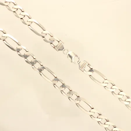 Kedja Figaro, längd 56,5cm, bredd 11,5mm, 925/1000 silver  Vikt: 87,9 g