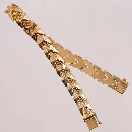Armband, 19cm, bredd:8mm, ihålig design, 18K 16,9g.