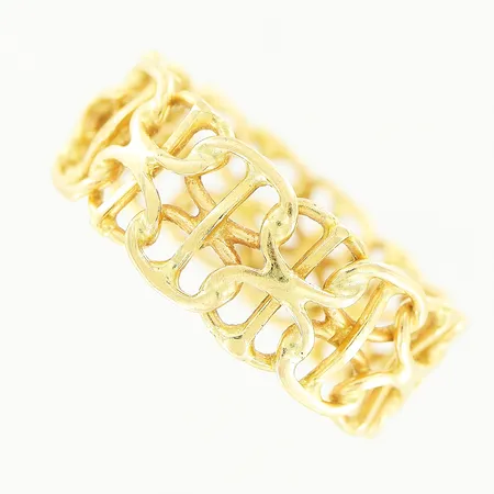 Ring X-länk med stav, stl 17½, bredd 8mm, 18K Vikt: 3,6 g
