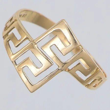 Ring meandermönster, stl 18½, 14K Vikt: 1,7 g
