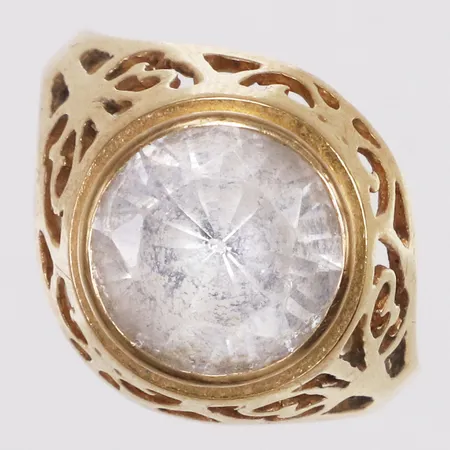 Ring, vit sten, stl 17¾, bredd 2,3-14,5mm, 18K  Vikt: 4 g