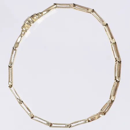 Armband med vit sten, längd 18cm, bredd 4-8mm, 14K Vikt: 9,9 g