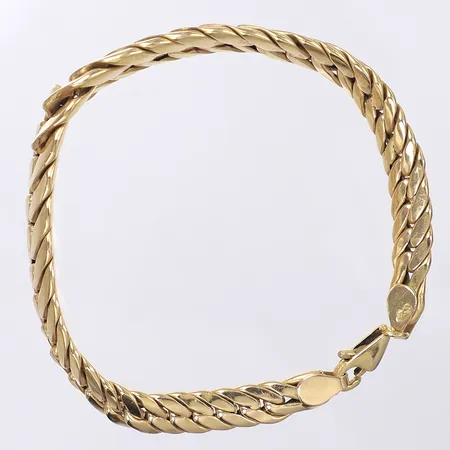 Armband doserad pansarlänk, längd 20cm, bredd 5-14mm, 18K Vikt: 17,3 g