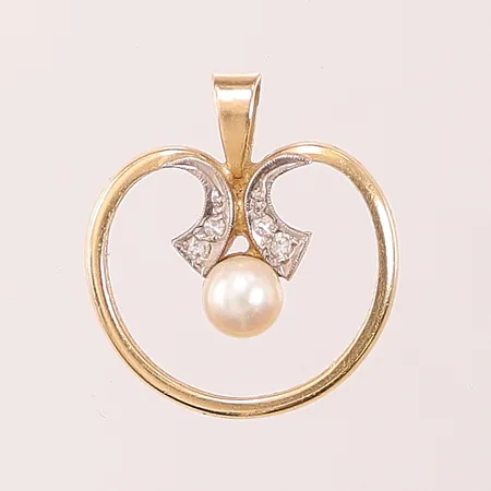 Hänge, pärla, 20x18mm, 18K, 4,1g.