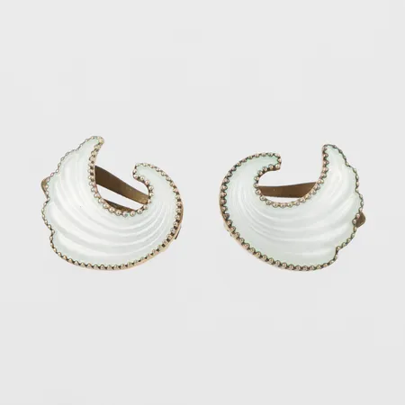 Örhängen paret, silver/emalj, diameter 17.7 mm, Norge. Vikt: 5,1 g