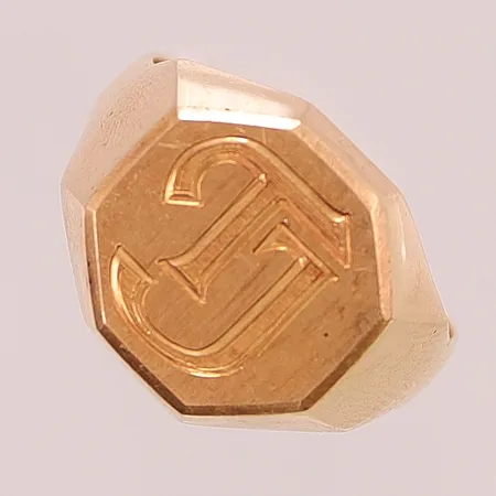 Klackring, Ø20½, bredd:16mm, mongram "TJ", 18K 8,9g.
