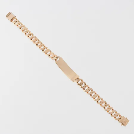 Armband med namngravyr, längd ca 21 cm, bredd 9.2-10.8 mm, 18k. Vikt: 49,4 g