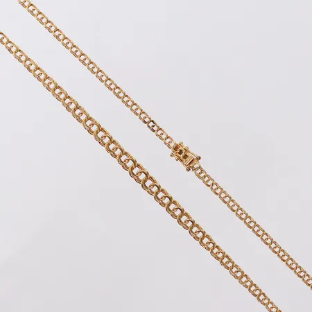 Collier doserad Bismarck, ca 42,5cm, bredd 3-5mm. 18K Vikt: 8,2 g