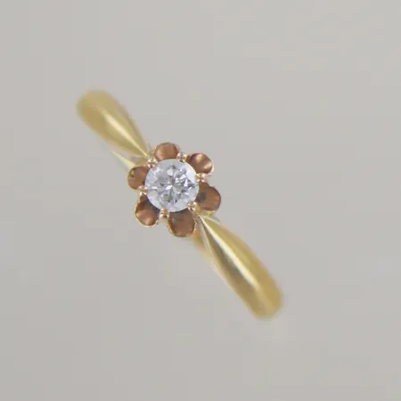 Ring solitär diamant 0,18ct, Ø 18,25 mm, 18k Vikt: 3 g
