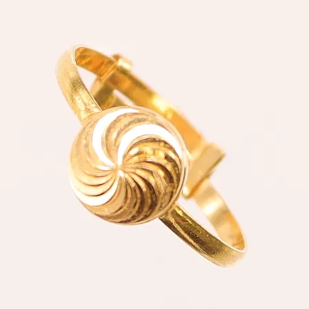 Ring, Ø17, justerbar storlek, bredd:8mm, 21K 1,3g.