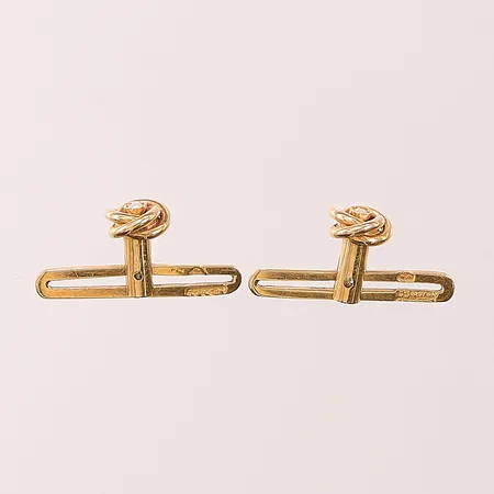 Ett par Skjortknappar med fröpärlor Ø6,4mm, tillhörande etui, 18K, 1,9g.