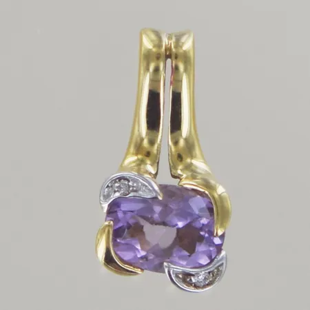 Hänge med ametist och diamant 0,01ct, L 1,5 cm B 8 mm,18k Vikt: 1,8 g
