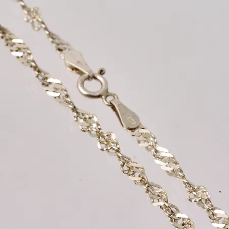 Kedja i silver, 58cm, Singapore, bredd 3,1mm, 925/1000, vikt 6,88g.