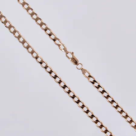 Kedja längd ca 44,5cm, bredd ca 4mm, 18K Vikt: 16,3 g