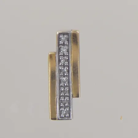 Hänge med diamanter, L 14 x B 5 mm, vitguld 18k Vikt: 0,8 g