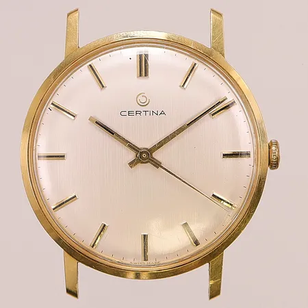 Herrur Certina 18K, 33,5mm, manuell, "För nit och redlighet i rikets tjänst", 18K bruttovikt 25,4g.