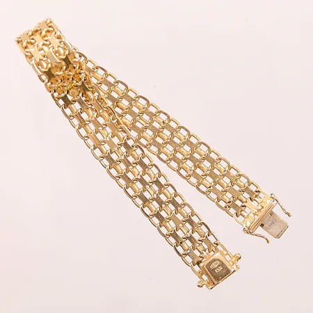 Armband, x-länk, 19cm, bredd: 12mm, italienska stämplar, 18K, 21,8g.