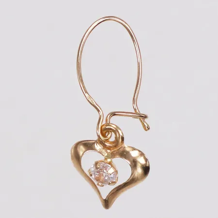 Örhänge, udda, vit sten, 20mm, 18K  Vikt: 0,3 g