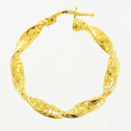 Enstaka örhänge, creol Ø33mm, bredd 4mm, hålig, 21K.  Vikt: 2,6 g